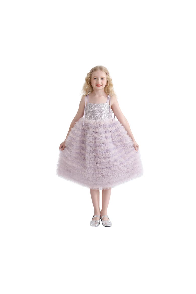 Liliana Sequin Tulle Dress, Alternate, color, Light Purple