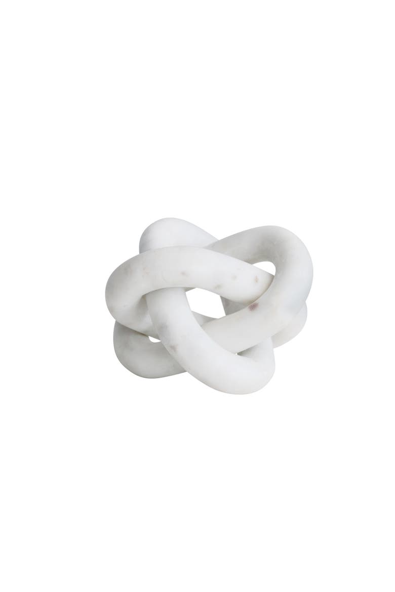Decorative Interlocking Marble Chain with 3 Links, White, Main, color, White
