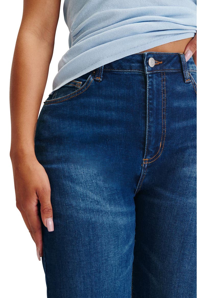 Women's Curvy Stretch Straight Jean, Alternate, color, Mandy Blue