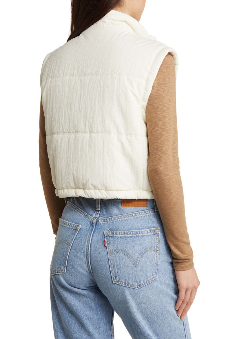 Cropped Puffer Vest, Alternate, color, IVORY