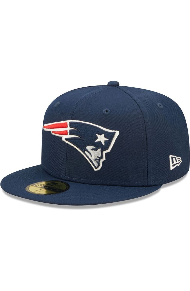 New Era Men's New Era Navy New England Patriots Super Bowl XXXVI Purple Pop Sweat 59FIFTY Fitted Hat, Alternate, color, 