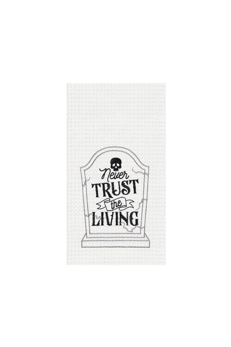 Never Trust The Living Headstone Towel, Main, color, Black