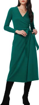 Diane von Furstenberg Astrid Long Sleeve Wool & Cashmere Wrap Sweater Dress