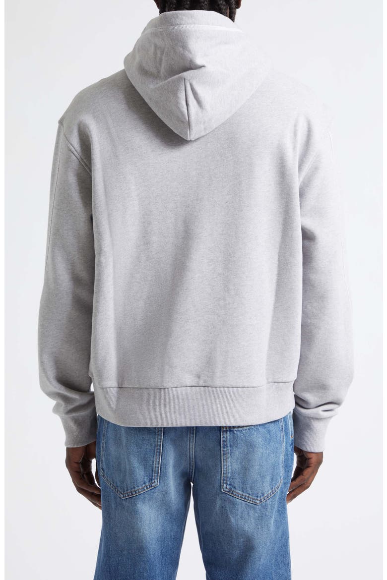 Couture Seam Cotton Fleece Hoodie, Alternate, color, LIGHT GREY MELANGE