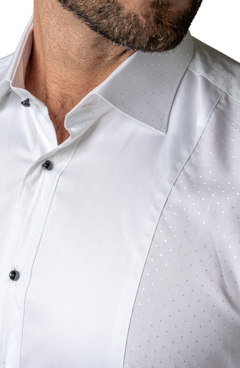 Maceoo Ceremony Dou Paneled Regular Fit Cotton Button-Up Shirt, Alternate, color, 