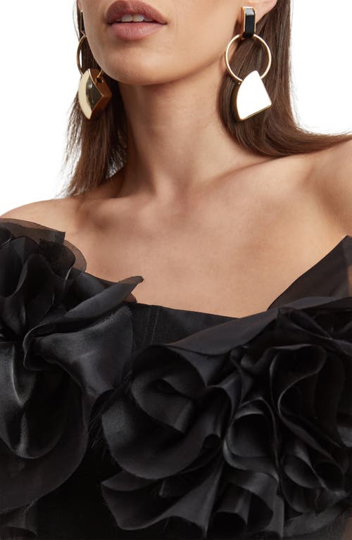 Bardot Fleurette Flower Minidress In Black