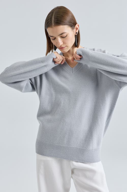 Almina Concept Wool V Neck Sweater In Blue