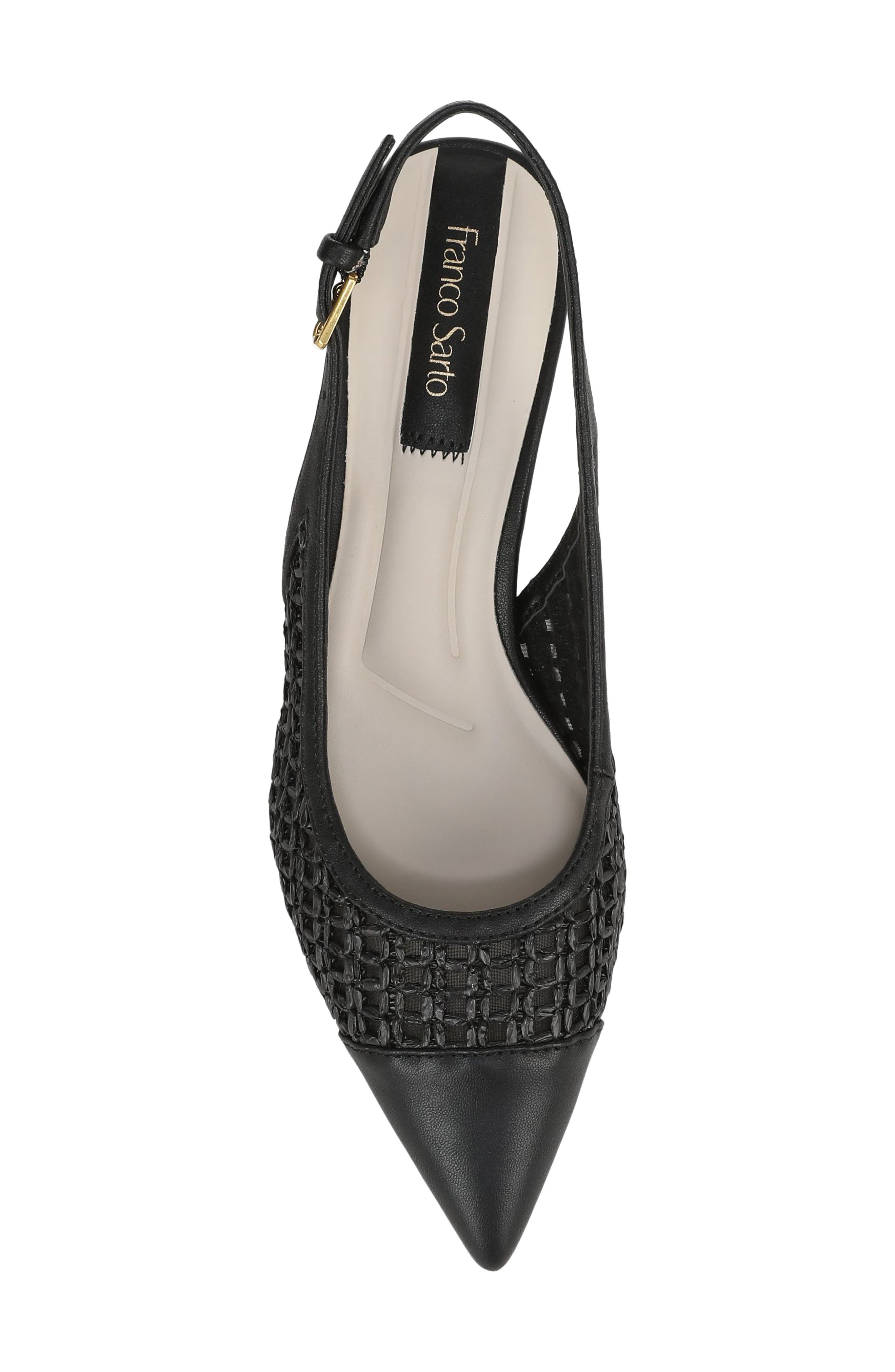 Franco Sarto Racer Slingback Pointed Toe Pump, Alternate, color, Black/ Black