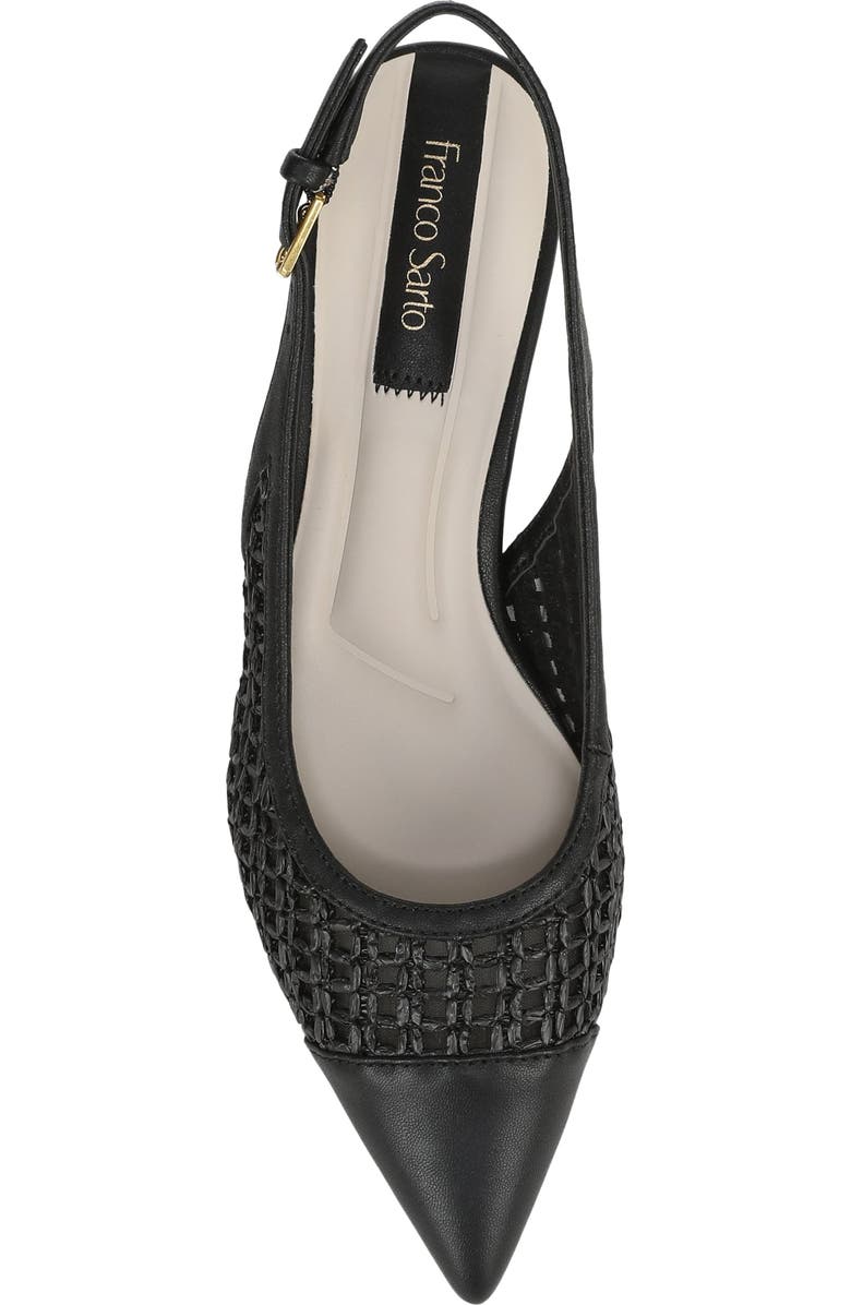 Franco Sarto Racer Slingback Pointed Toe Pump, Alternate, color, Black/ Black