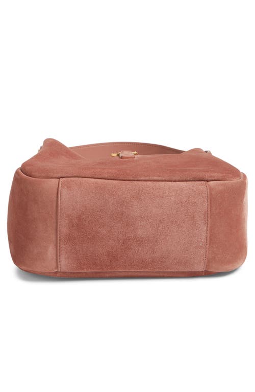 Saint Laurent Small Le 5 À 7 Suede Hobo Bag In Pink