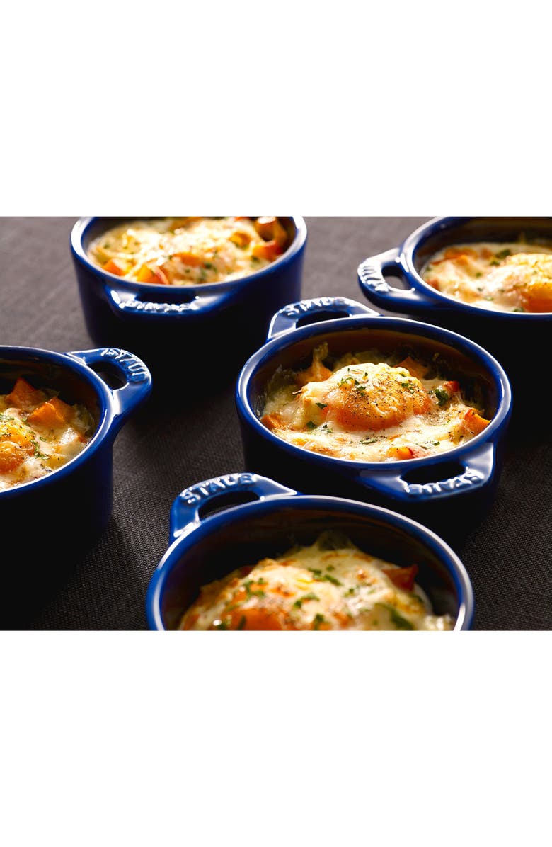 Staub Dark Blue 3-Piece Mini Round Cocotte Set, Alternate, color, Dark Blue