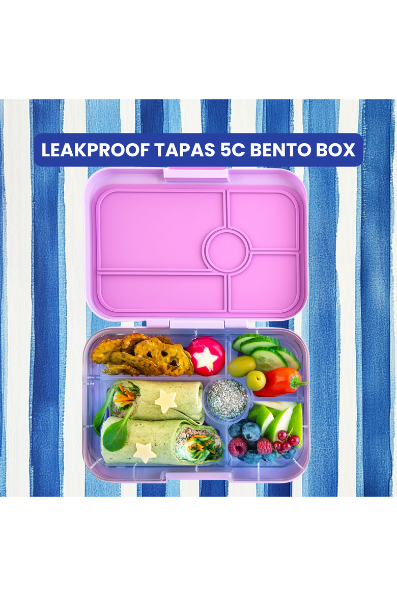 Tapas Bento-Style Leakproof Lunch Box 5 Compartments, Alternate, color, Antibes Blue