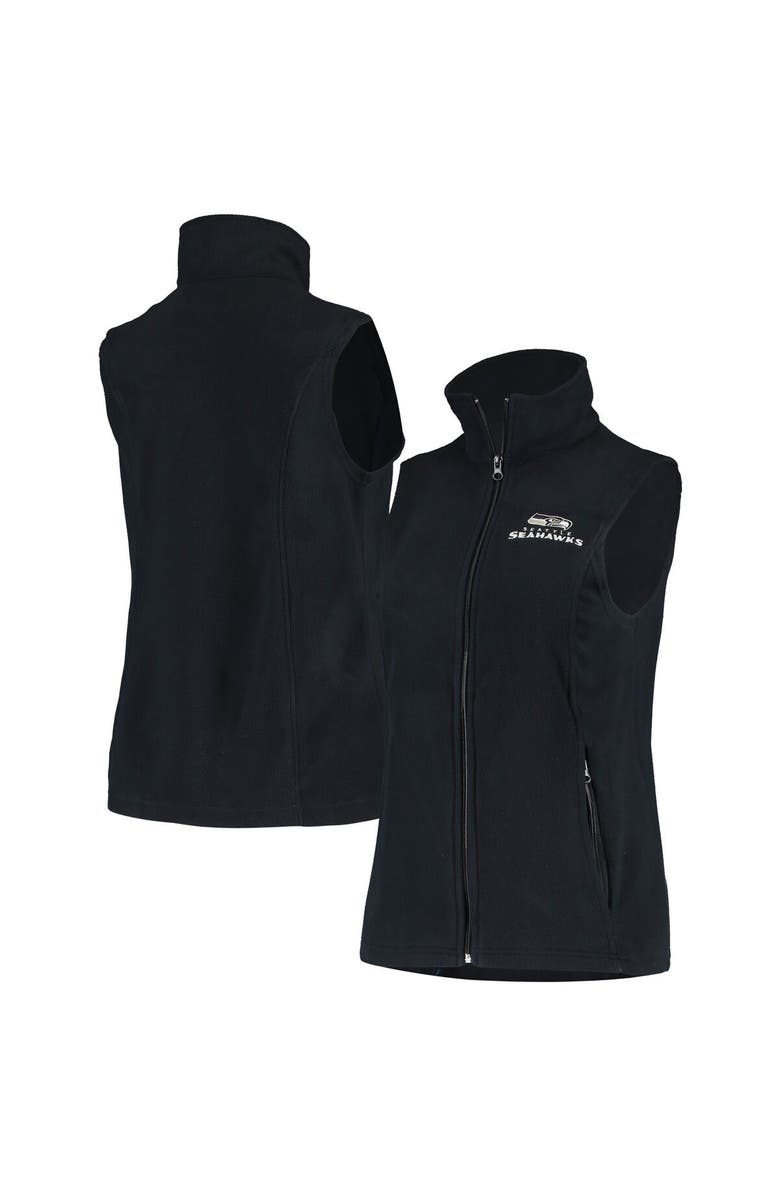 DUNBROOKE Women's Dunbrooke Navy Seattle Seahawks Houston Fleece Full-Zip Vest, Alternate, color, 