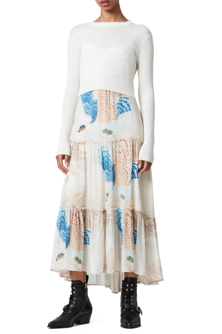 Tilly Two-in-One Long Sleeve Sweater Maxi Dress, Main, color, ECRU WHITE