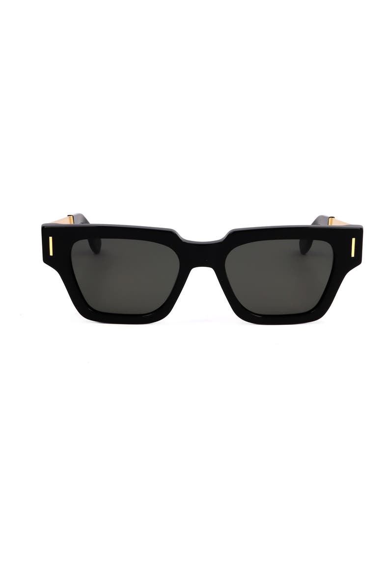 56mm Square Sunglasses, Main, color, BLACK