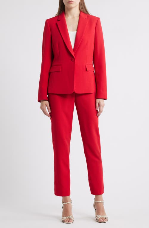 Tahari Asl One-button Crepe Jacket In Red