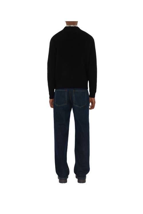 Shop Burberry Ekd Wool Cashmere Sweater In Black