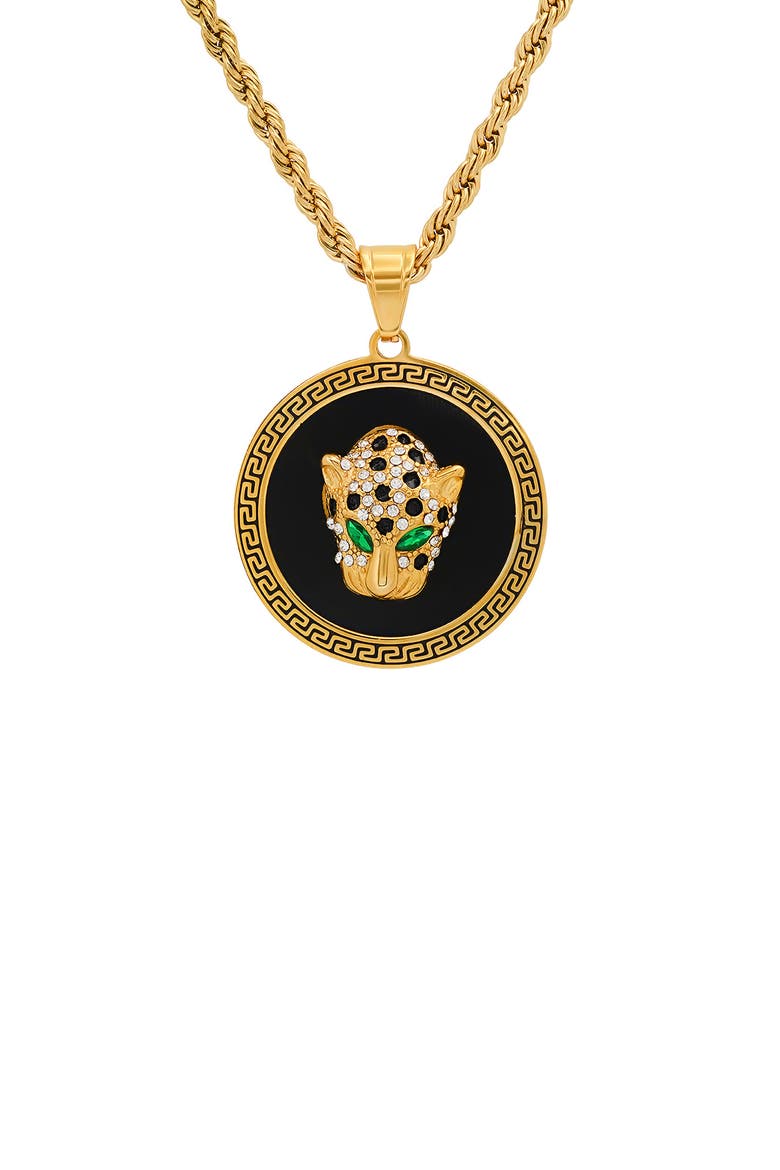 Men's 18K Yellow Gold Plated Stainless Steel Pendant Necklace, Main, color, YELLOW