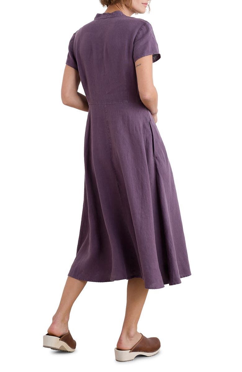 Seasalt Cornwall Carved Wood Linen Midi Dress, Alternate, color, Sloe