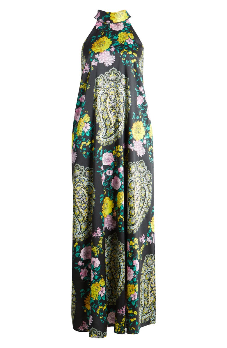 KOBI HALPERIN Genesis Halter Maxi Dress, Alternate, color, Black Multi