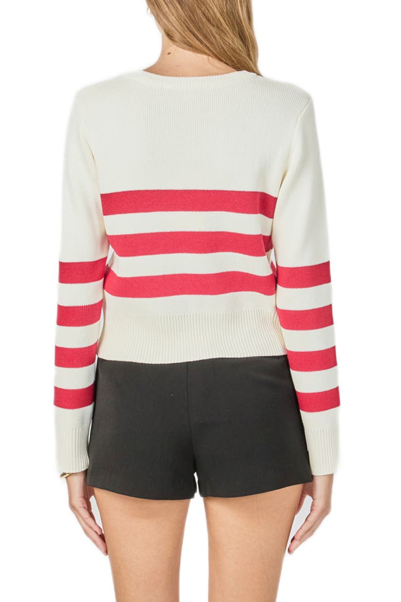 Saint Tropez Stripe Ribbed Sweater, Alternate, color, CREAM/ RED