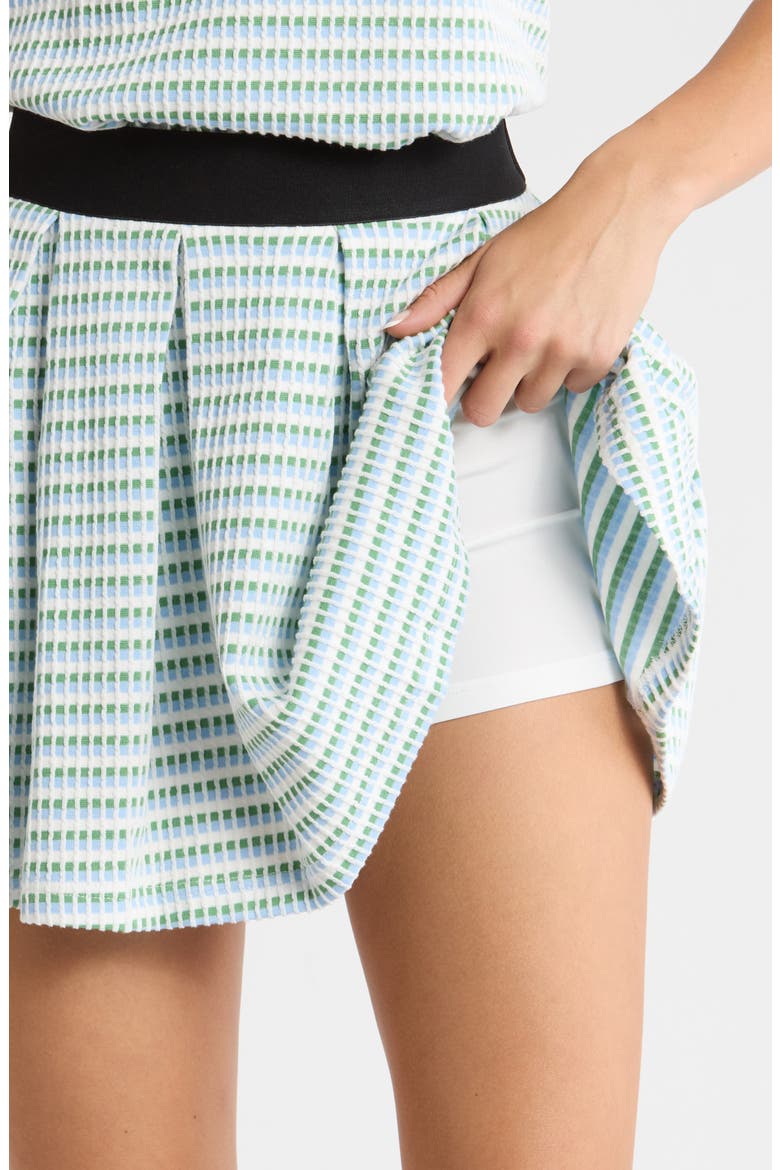 Hyatt Geo Print Pleated Mini, Alternate, color, WHITE LIGHT BLUE MULTI