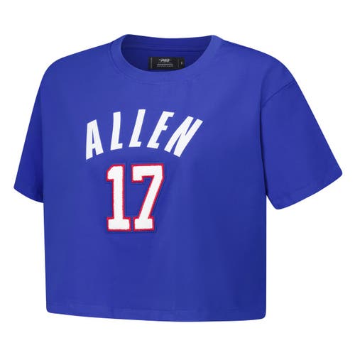 Pro Standard Josh Allen Royal Buffalo Bills Player Name & Number Cropped Boxy T-shirt In Blue