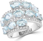 EFFY Sterling Silver Aquamarine & Diamond Ring