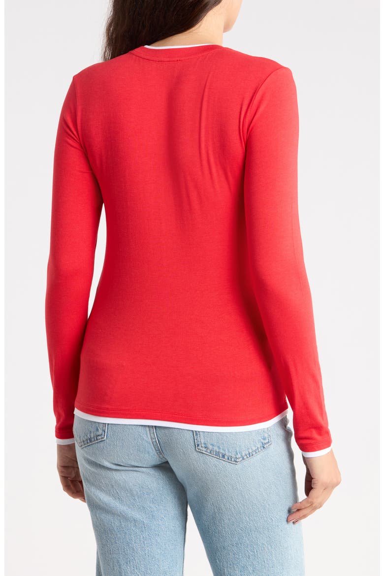 Double Layer Long Sleeve T-Shirt, Alternate, color, CHERRY ON TOP RED