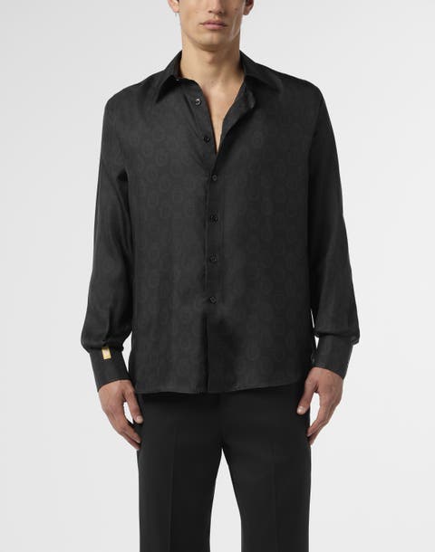 Silk Gold Cut Shirt All-Over Crest Men