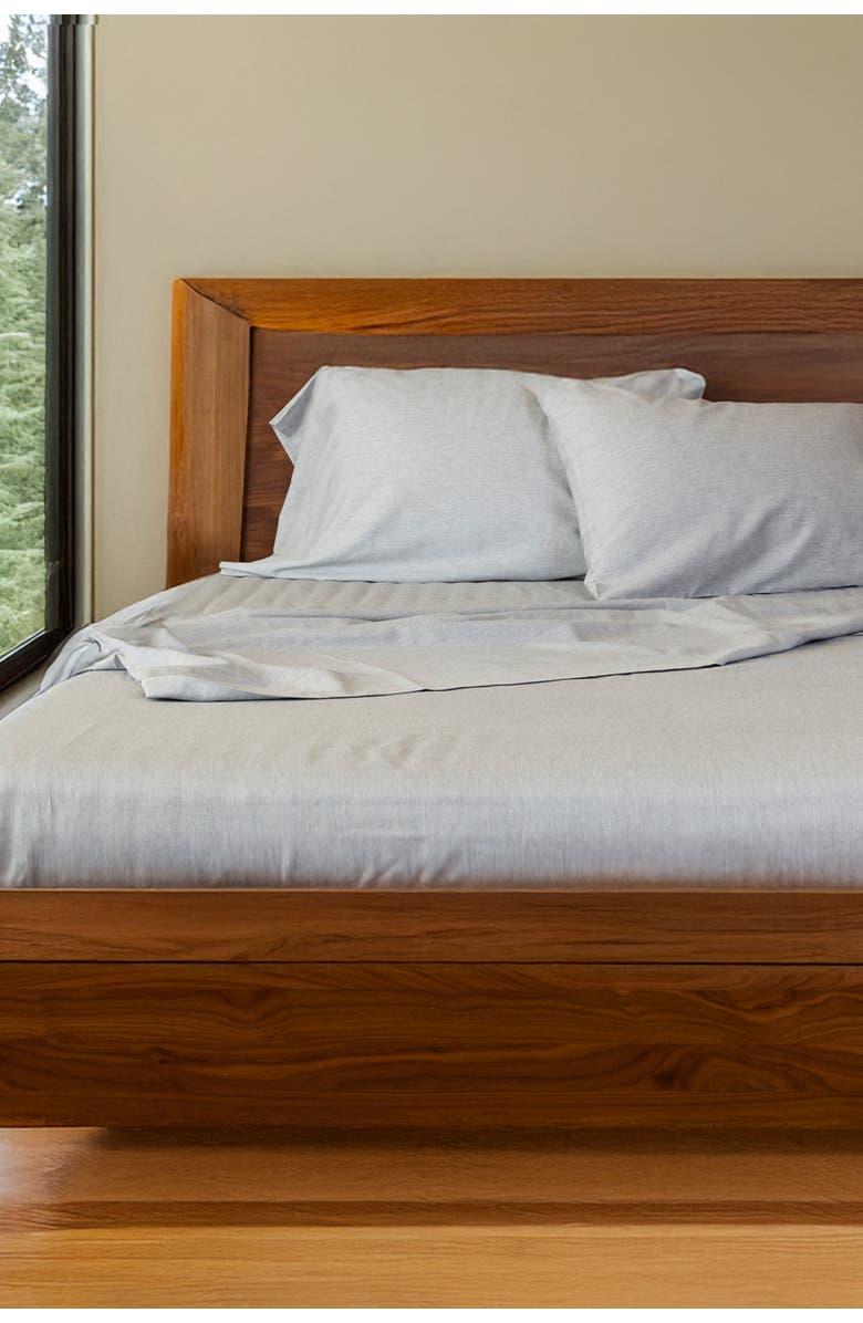 BedVoyage Melange Viscose Cotton Blend Breathable Bed Sheets, Alternate, color, Silver