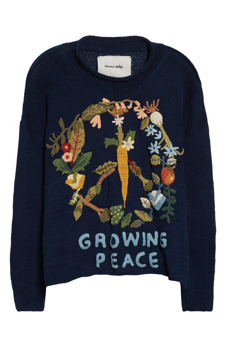 Story mfg. Twinsun Growing Peace Organic Cotton Sweater, Alternate, color, 