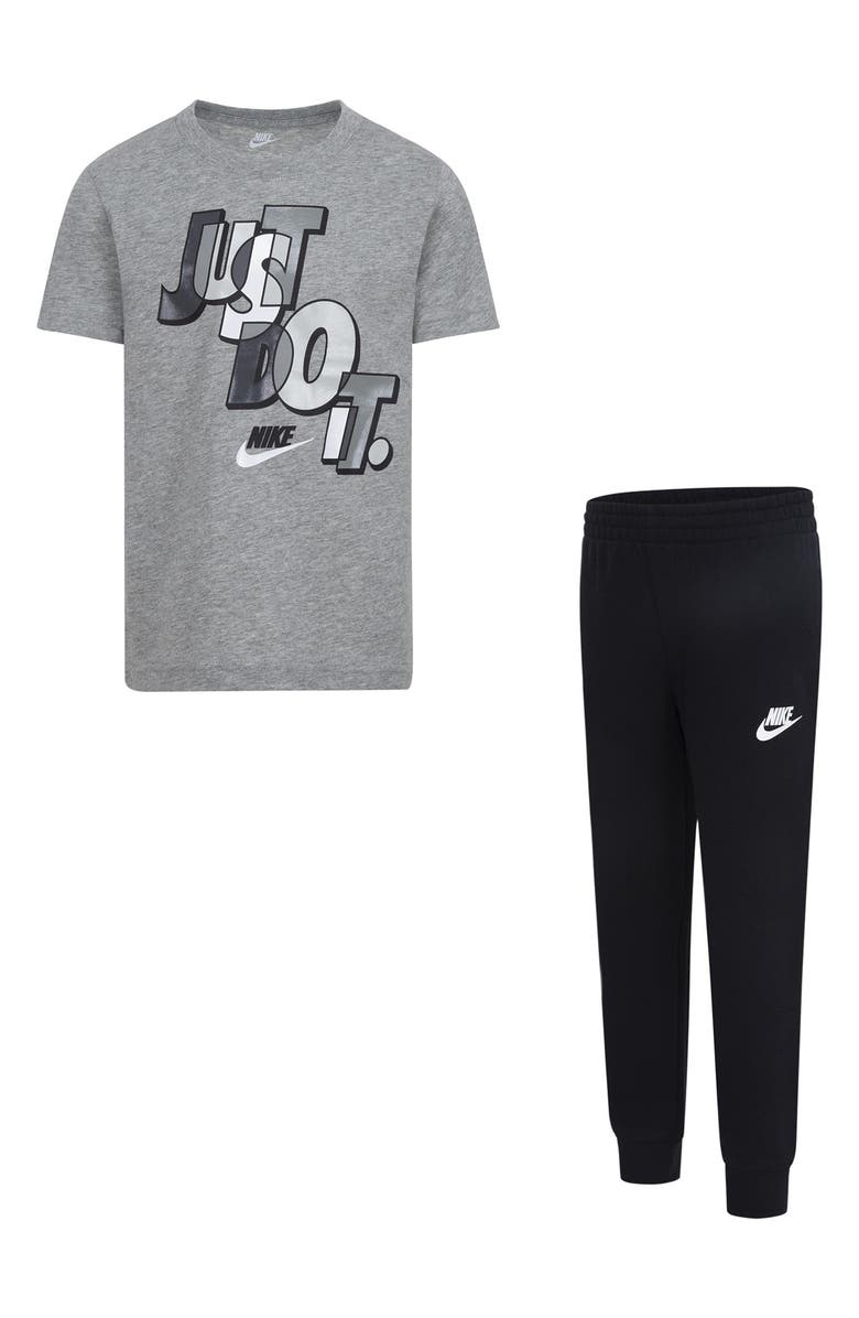Nike Kids' Just Do It Graphic T-Shirt & Joggers Set, Main, color,