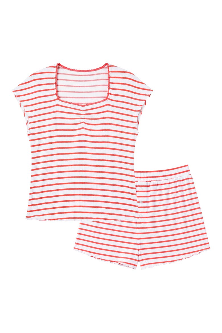Sweetheart Short Pajamas, Alternate, color, DRESS STRIPE DUBARRY