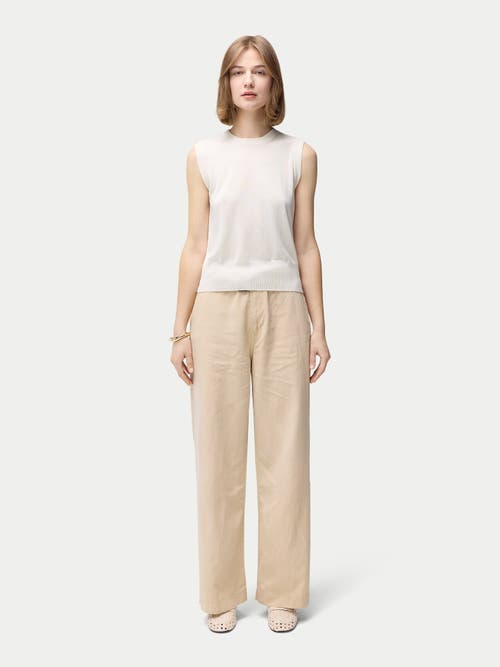 Gobi Mongolian Cashmere Cashmere Silk Sleeveless Top In Whisper White