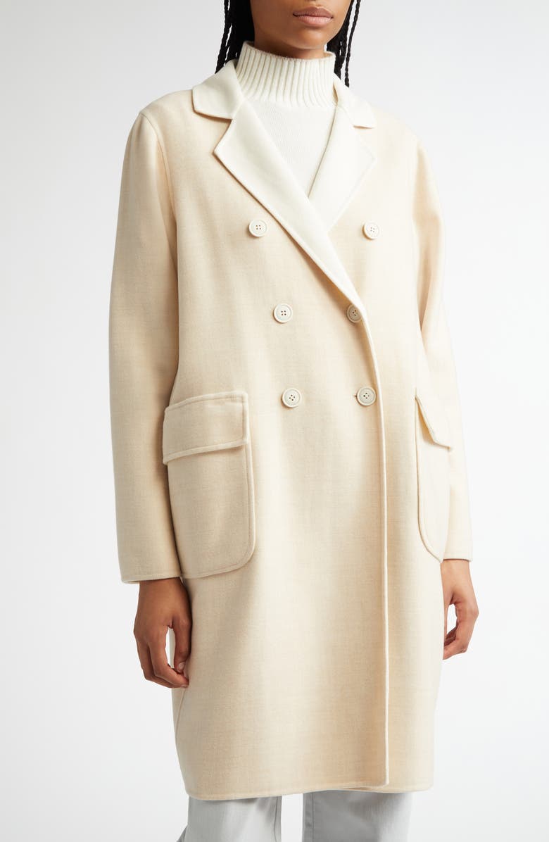 Eleventy Double Breasted Double Face Wool Coat, Main, color, 