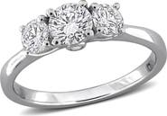 Created Forever Sterling Silver Lab Grown Diamond 3-Stone Engagement Ring