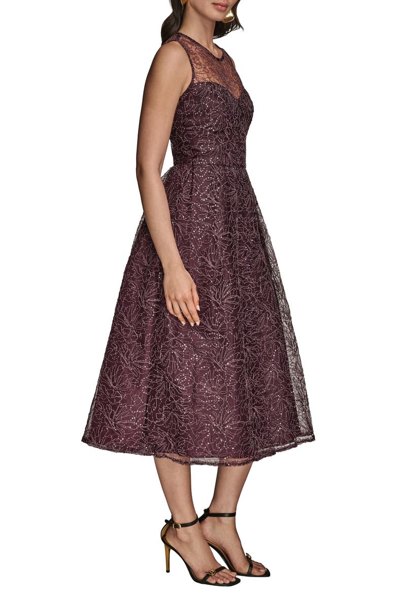 Sleeveless Sequin Cocktail Dress, Alternate, color, PRUNE