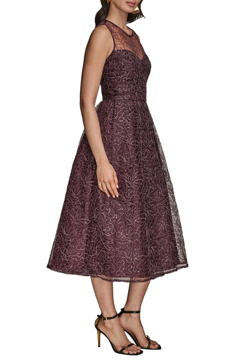 Donna Karan New York Sleeveless Sequin Cocktail Dress, Alternate, color, Prune