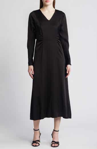 BOSS Daniki Long Sleeve A-Line Dress