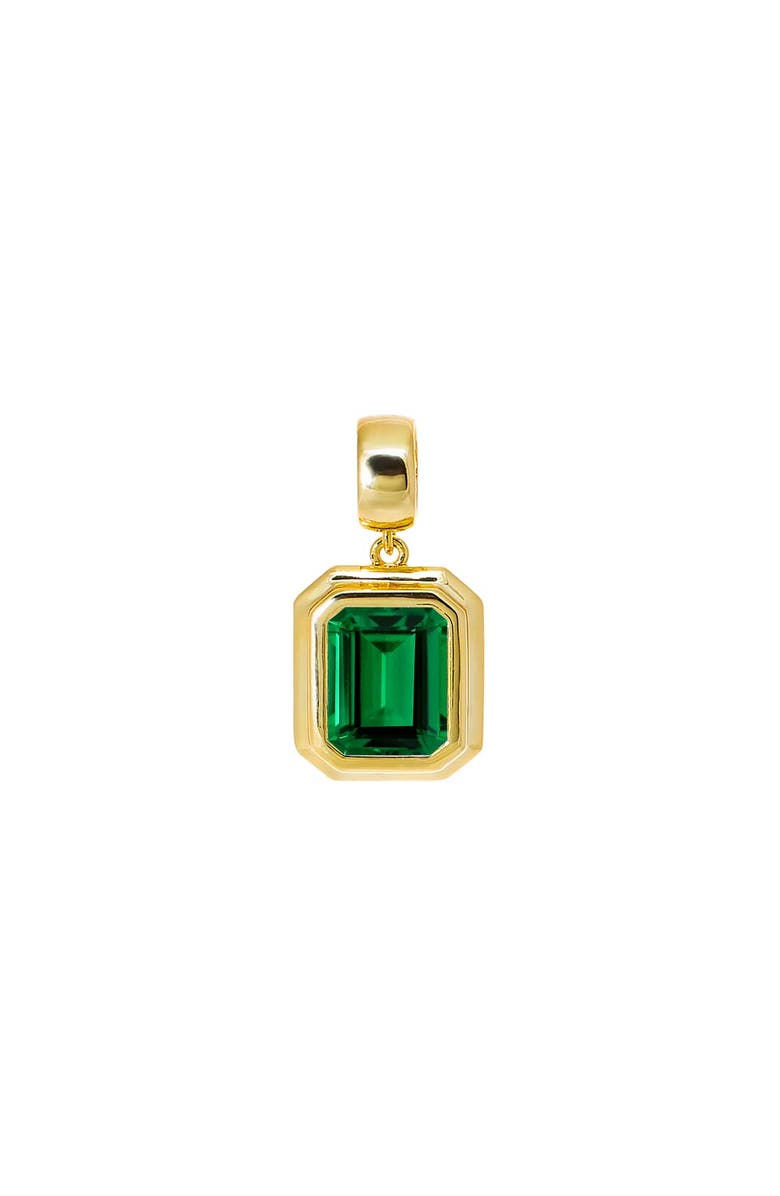 BY ADINA EDEN Colored CZ Emerald Bezel Pendant, Main, color, Emerald Green