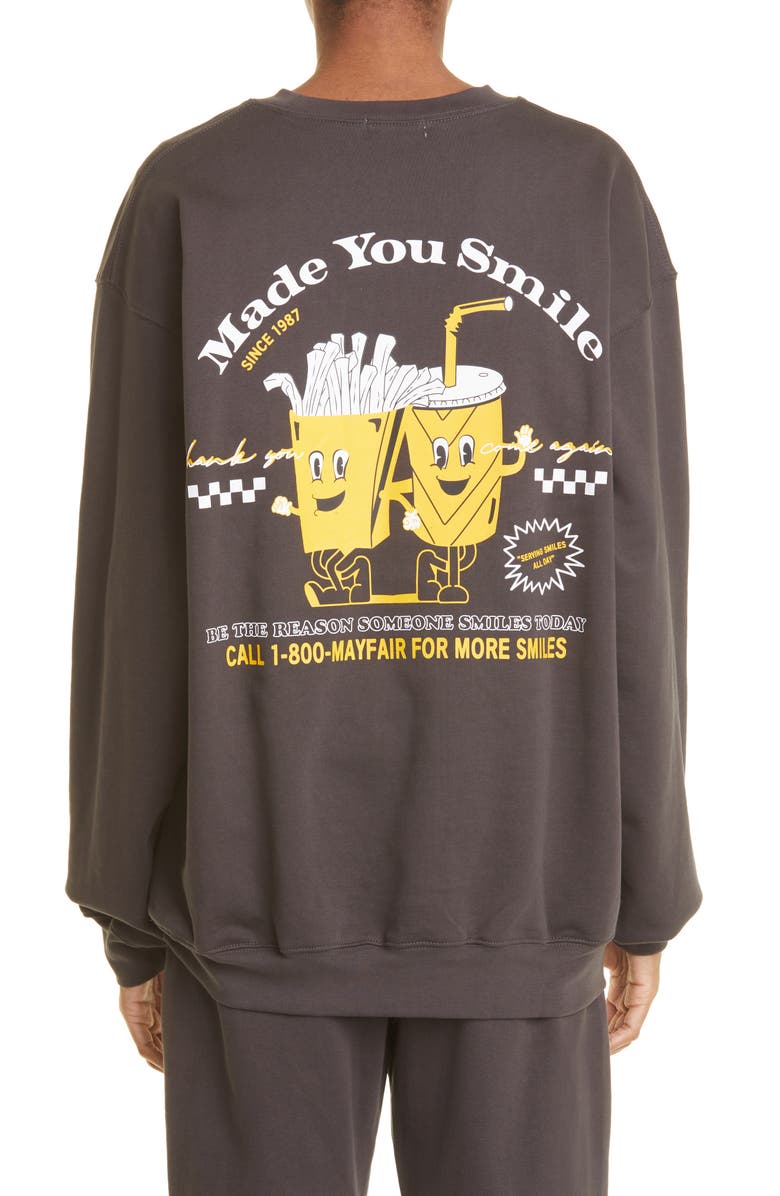 THE MAYFAIR GROUP Made You Smile Cotton Sweatshirt, Alternate, color, 