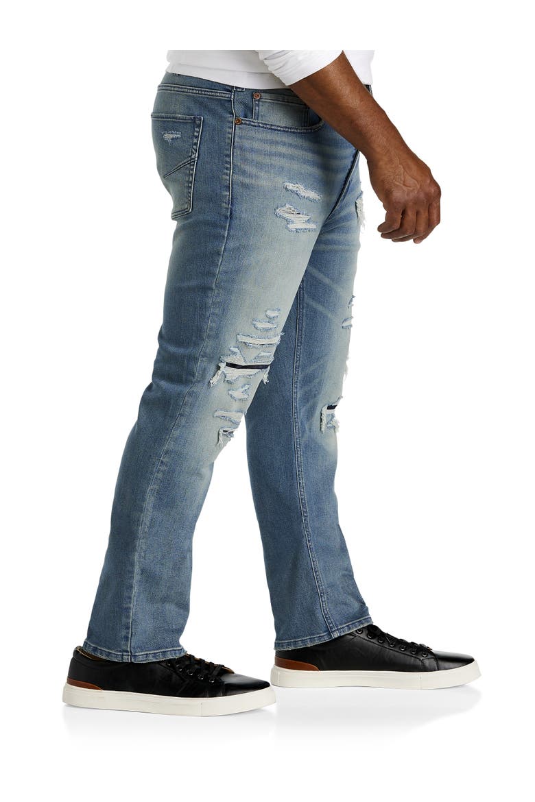 Big & Tall Worn-In Rip and Repair Tapered-Fit Jeans, Alternate, color, WORN TO PIECES