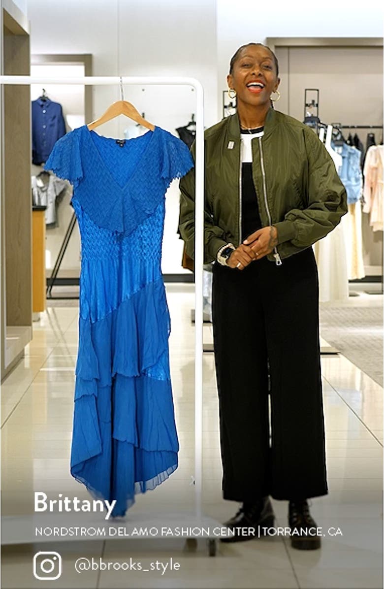 Tiered Flutter Sleeve Cocktail Dress, sales video thumbnail