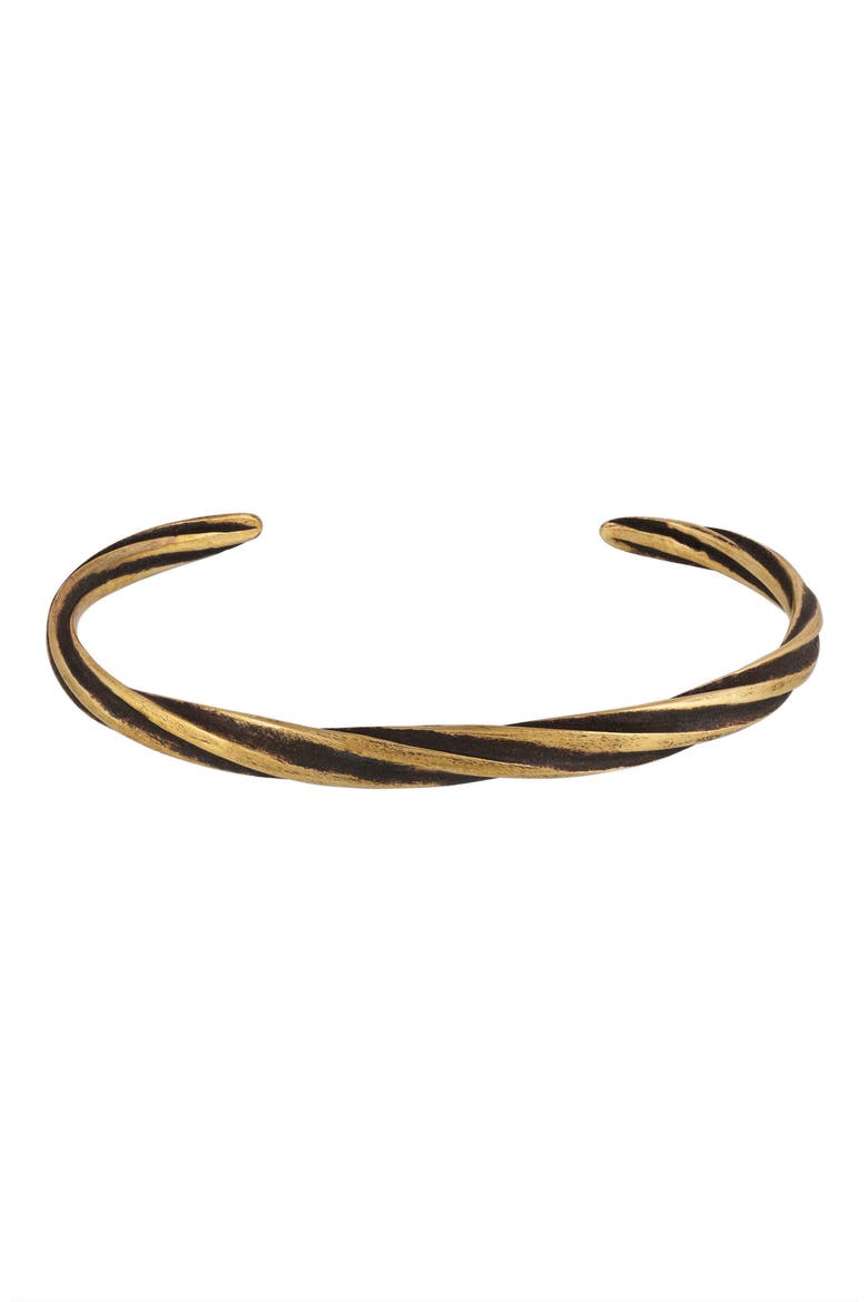 Men's Twist Cuff Bracelet, Main, color, BRASS