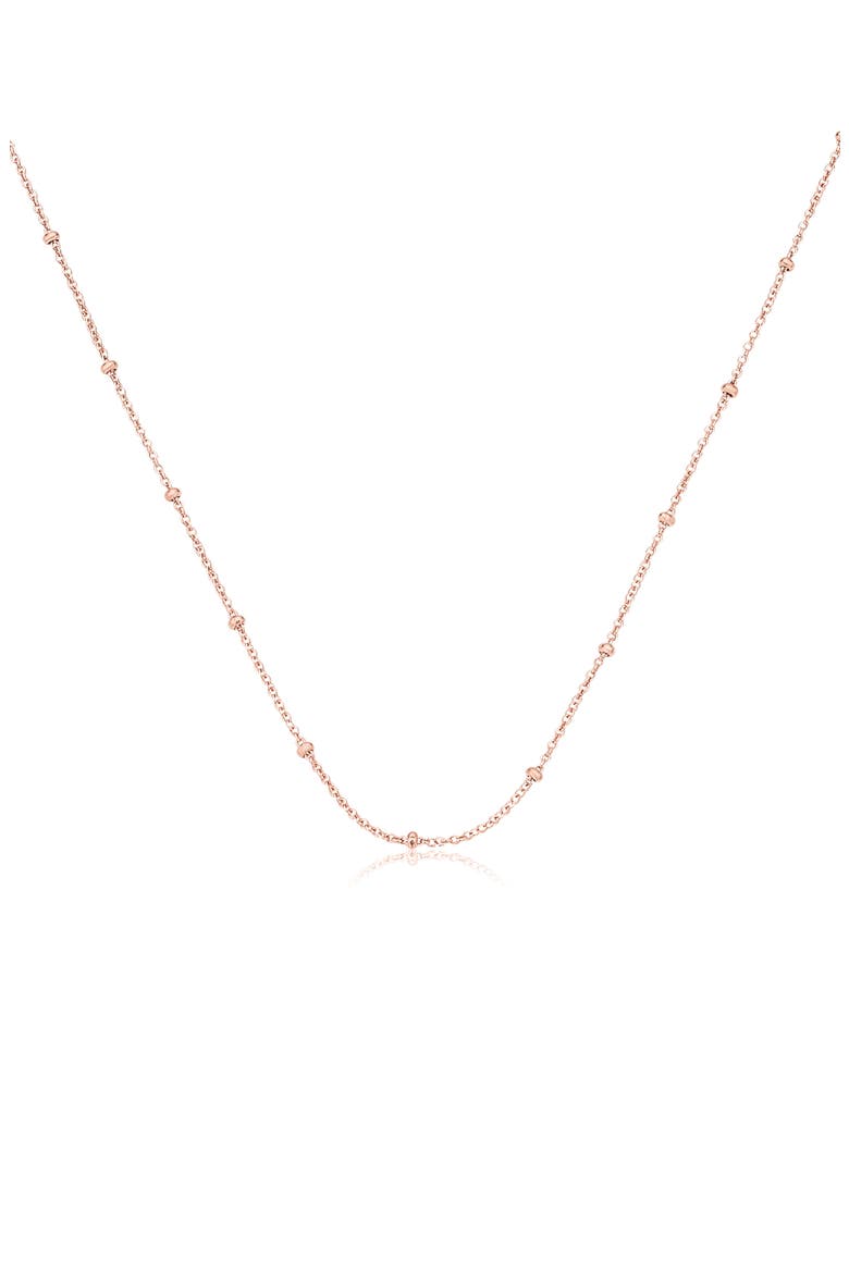 16-Inch Fine Bead Station Necklace, Alternate, color, ROSE GOLD