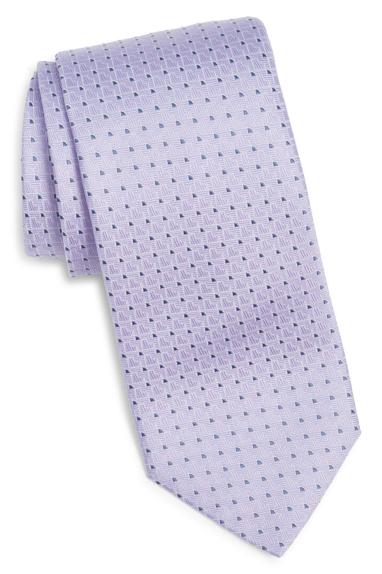 Geometric Silk Tie, Main, color, LIGHT PURPLE
