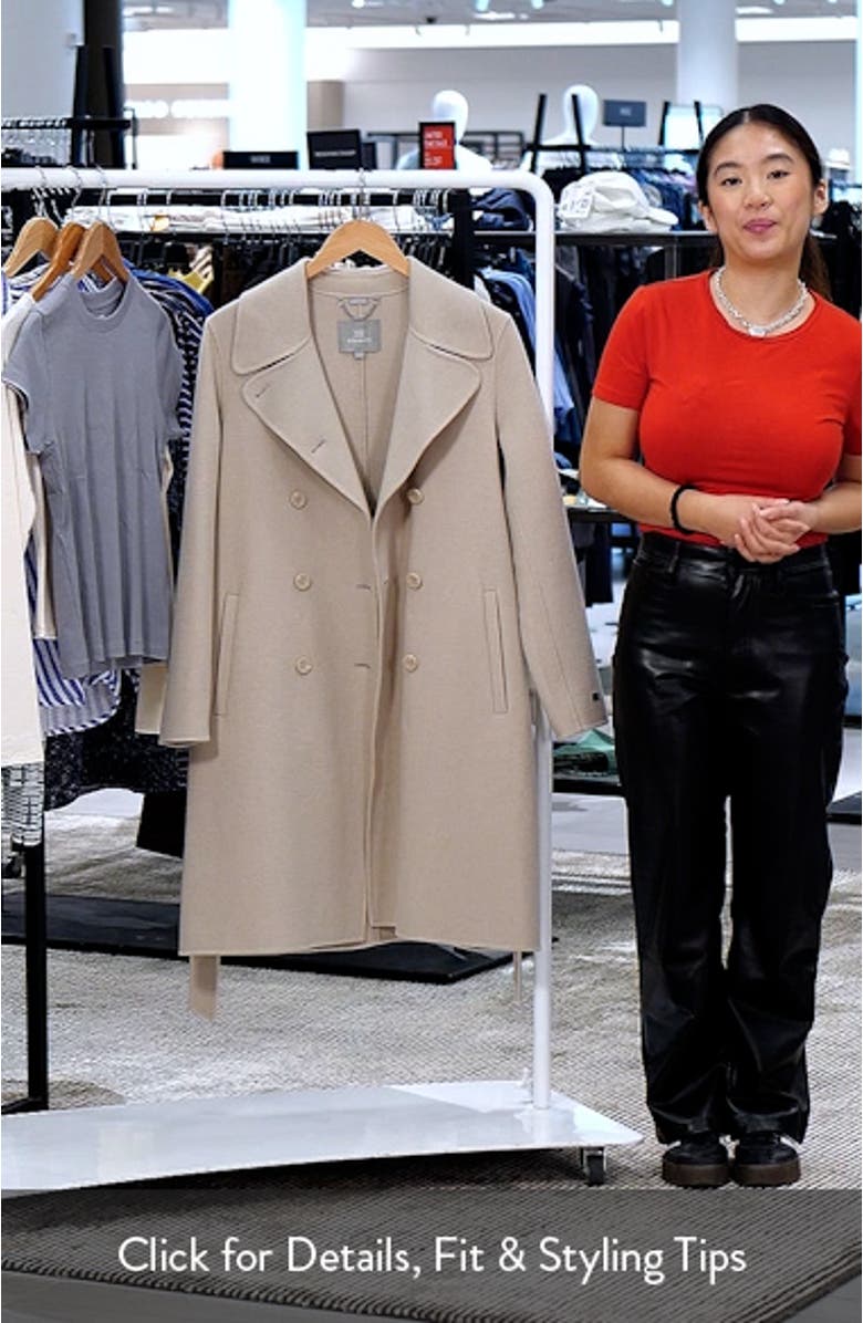 Safira Double Breasted Wool Blend Coat, sales video thumbnail