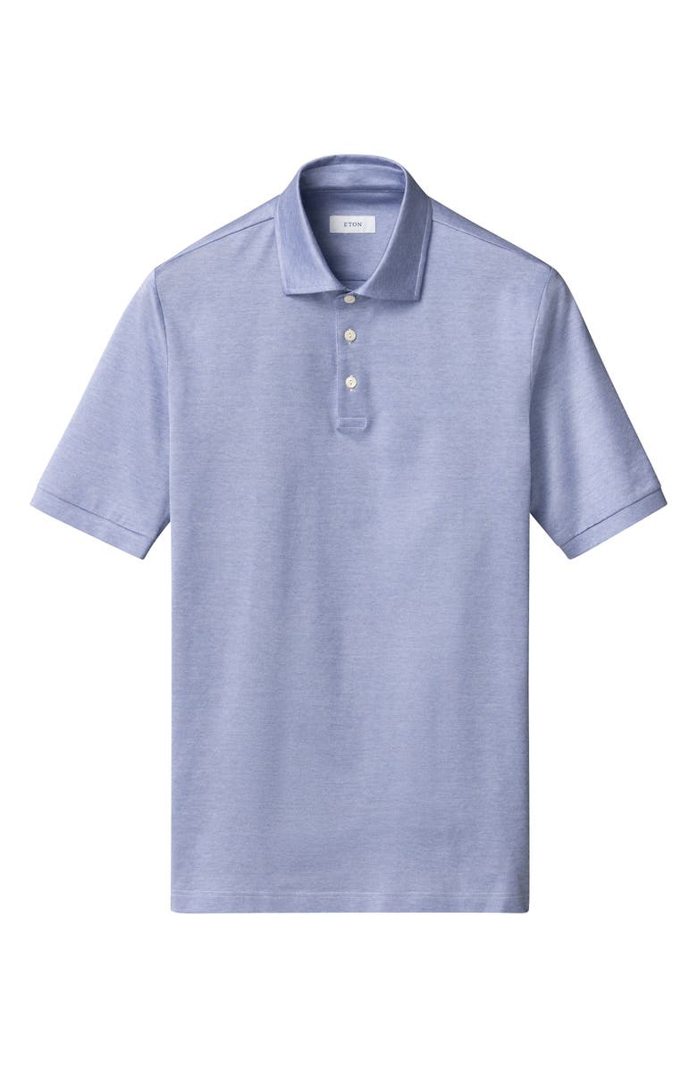 Eton Filo Di Scozia Jacquard Polo, Alternate, color, Medium Blue