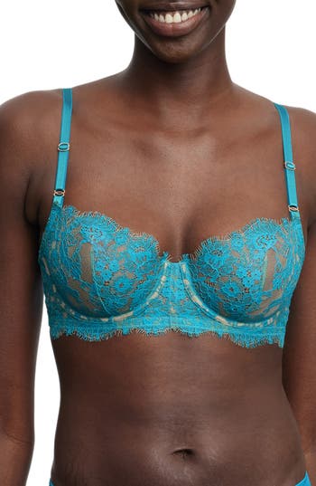 Skarlett Blue Entice Balconette Bra In Paradise Blue/nylon